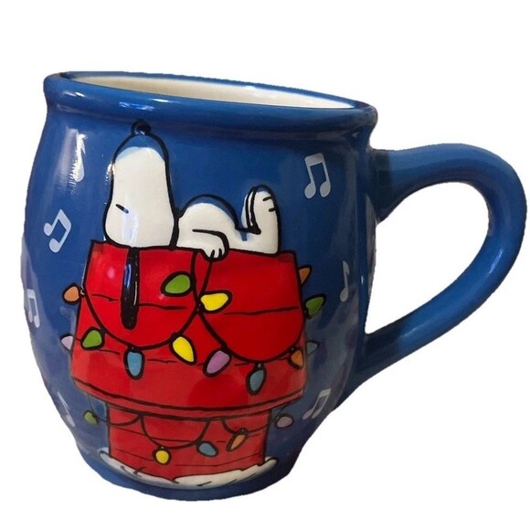 Peanuts Snoopy & Woodstock Mug Home Sweet Home Christmas Doghouse Lights 2012. - Picture 4 of 16